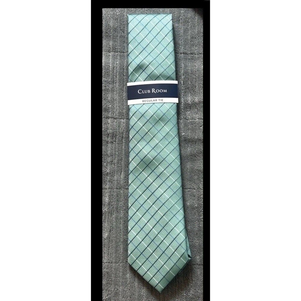 Club Room Mens Green Quaise Grid Woven Tie Macy's Exclusive Wedding